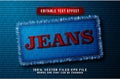 jeans 3d realistic text effect premium vectors