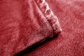 Jeans denim texture with blur effect in red tone Royalty Free Stock Photo