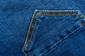 Jeans. Element of blue jeans. Sewing stitch close up