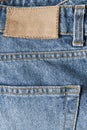 Jeans with empty leather label