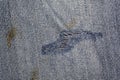 Jeans fabric with fissure Royalty Free Stock Photo