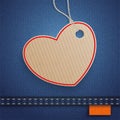 Jeans Heart Carton Price Sticker Orange