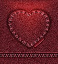 Jeans heart red Royalty Free Stock Photo