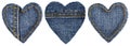 Jeans Heart Shape Patch Object Stitches Seam, Valentines Day Royalty Free Stock Photo