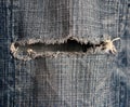 Jeans hole Royalty Free Stock Photo