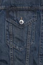 Jeans jacket pocket with metallic button Royalty Free Stock Photo