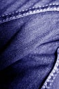 Jeans on leg close-up in blue color Royalty Free Stock Photo