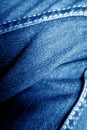 Jeans on leg close-up in navy blue color Royalty Free Stock Photo