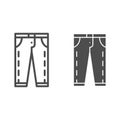 Jeans line and glyph icon. Pants vector illustration isolated on white. Trousers outline style design, designed for web