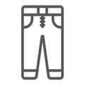 Jeans line icon, clothes and fashion, trousers sign, vector graphics, a linear pattern on a white background.