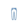 Jeans line icon concept. Jeans flat vector symbol, sign, outline illustration.