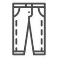 Jeans line icon. Pants vector illustration isolated on white. Trousers outline style design, designed for web and app