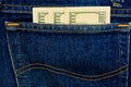 Money in the jeans pocket Royalty Free Stock Photo