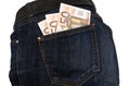 Jeans money in your pocket Royalty Free Stock Photo