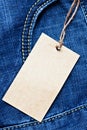 Jeans pocket with blank label Royalty Free Stock Photo