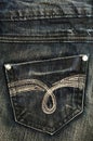 Jeans pocket in close up