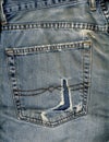 Jeans pocket and rip Royalty Free Stock Photo