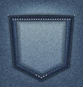 Jeans pocket with spangles Royalty Free Stock Photo