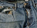 Jeans pocket & zipper Royalty Free Stock Photo