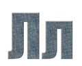 Jeans russian, ukrainian abc. Letter L