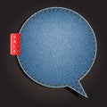 Jeans texture background on speech bubbles Royalty Free Stock Photo