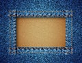 Jeans texture with frame Royalty Free Stock Photo