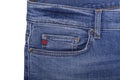 Jeans upper part of the pocket. Royalty Free Stock Photo