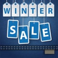 Jeans Winter Sale Price Stickers Royalty Free Stock Photo