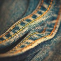 Jeans with yellow stitching thread