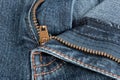 Jeans zipper. Royalty Free Stock Photo