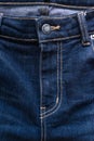 Jeans zipper, Close up of blue jeans denim jeans. Royalty Free Stock Photo