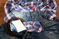 Jeanswear rustic style Royalty Free Stock Photo