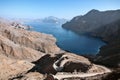 Jebel al Harim fjord from the top, Oman Royalty Free Stock Photo