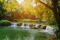 Jed-Sao-Noi Little Seven-girl Waterfall at Saraburi, THAILAND Royalty Free Stock Photo