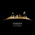 Jeddah Saudi Arabia city skyline silhouette black background