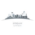 Jeddah Saudi Arabia city skyline silhouette white background