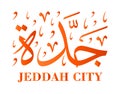 Jeddah saudÃÂ­ Arabic calligraphy illustration vector eps