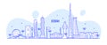 Jeddah skyline Saudi Arabia city vector linear art