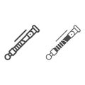 Jedi laser sword line and solid icon, star wars concept, lightsaber vector sign on white background, outline style icon