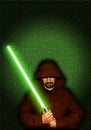 Jedi warrior with green lightsaber