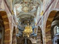 JEDRZEJOW, POLAND - September 1, 2023: Interior of the church in the Cistercian Archabbey in Jedrzejow