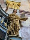 JEDRZEJOW, POLAND - September 1, 2023: Interior of the church in the Cistercian Archabbey in JedrzejÃÂ³w, Poland. Saint Cecilia,