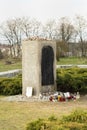 JEDWABNE - APRIL 6: Monument of the Jewish massacre in Jedwabne, Poland on April 6, 2014 Royalty Free Stock Photo