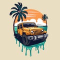 Jeep beach vibe logo design template