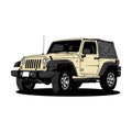 jeep car art 4x4 illustration vector line art Royalty Free Stock Photo