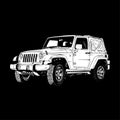 jeep car art 4x4 illustration vector line art Royalty Free Stock Photo