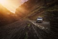 Jeep on the coastline Royalty Free Stock Photo