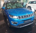 The Jeep Compass Hydro Blue colour Limited plus variant Front Facia