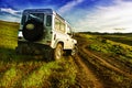 Jeep defender in the country Royalty Free Stock Photo