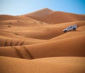 Jeep and Desert Dunes Royalty Free Stock Photo